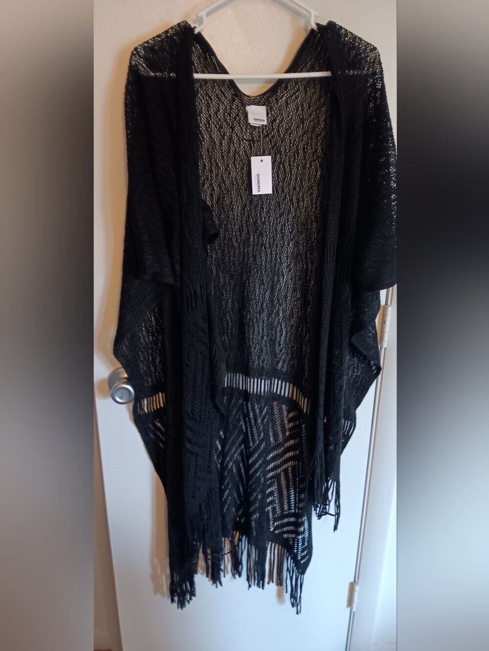 Sonoma Goods for Life black Open-knit Mesh Top